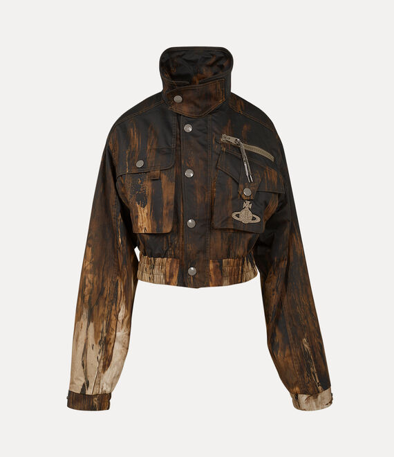 Vivienne Westwood Memphis Cropped Bomber in BROWN